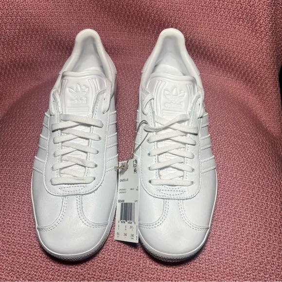 Adidas Originals Gazelle White Gold Mens 6.5/ women’s 7.5 Casual Shoes Leather