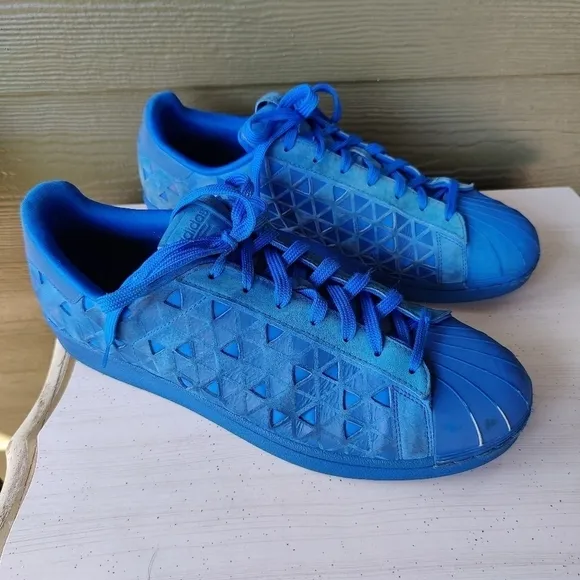 Adidas Originals Superstar Xeno Reflective Shoes Blue AQ8183 Men's Size 12