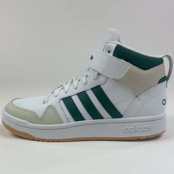 Adidas Postmove Mid White Green Basketball Shoes Sneakers Gum Bottom IE9824