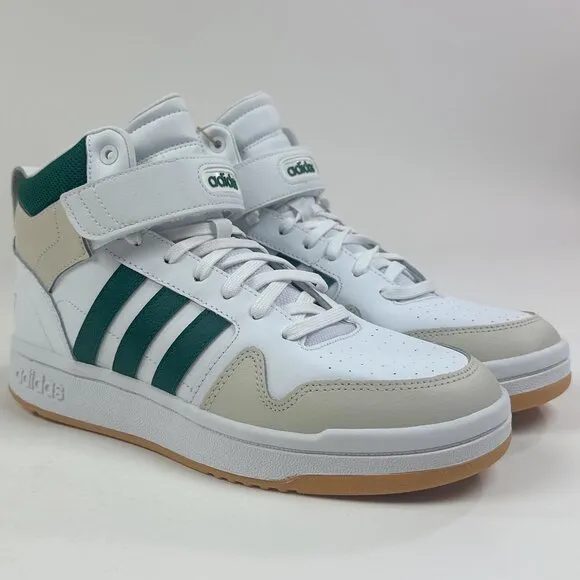 Adidas Postmove Mid White Green Basketball Shoes Sneakers Gum Bottom IE9824