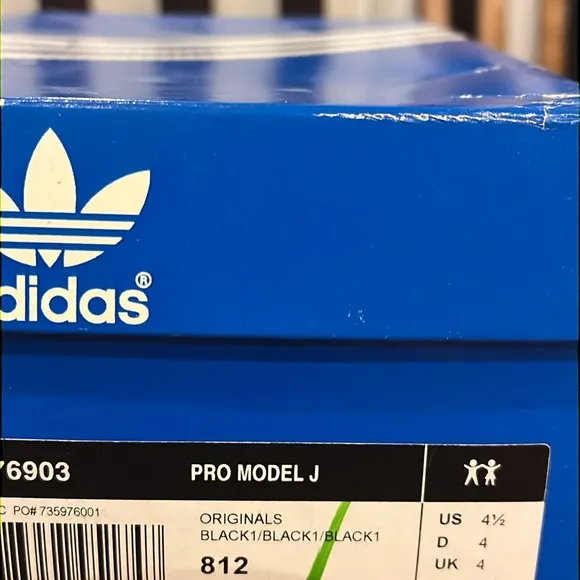 Adidas Pro Model J shoes sneakers new black Youth Boys Girls Size 4.5