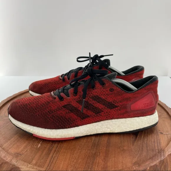 Adidas Pureboost DPR Red Black Running Sneakers Shoes Men's Sz 11.5
