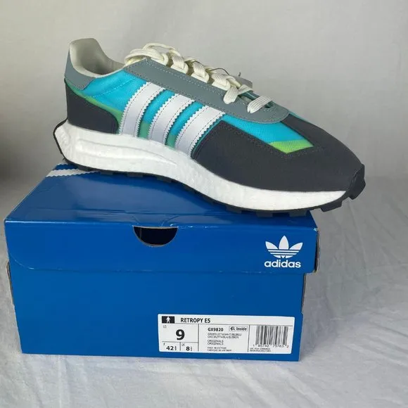 adidas Retropy E5 Mens Running Shoes Grey blue Five GX9820 Brand New