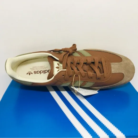 Adidas Samba OG Men’s Brown Olive Strata Leather Sneakers Size 11 M