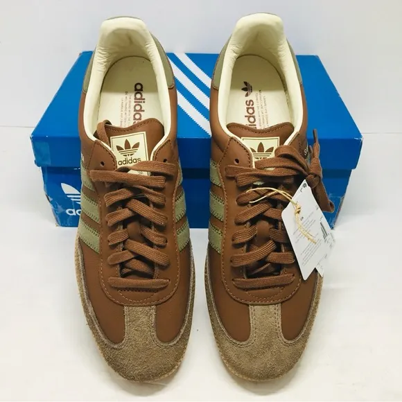 Adidas Samba OG Men’s Brown Olive Strata Leather Sneakers Size 11 M