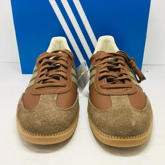 Adidas Samba OG Men’s Brown Olive Strata Leather Sneakers Size 11 M
