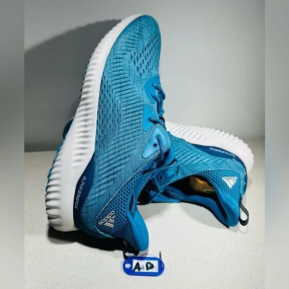 Adidas Shoes Mens 13Alphabounce EM Mesh Blue Knit Running Sneaker