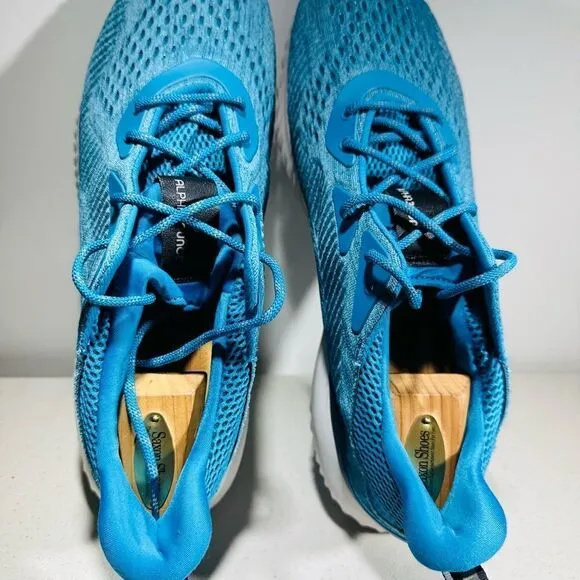 Adidas Shoes Mens 13Alphabounce EM Mesh Blue Knit Running Sneaker