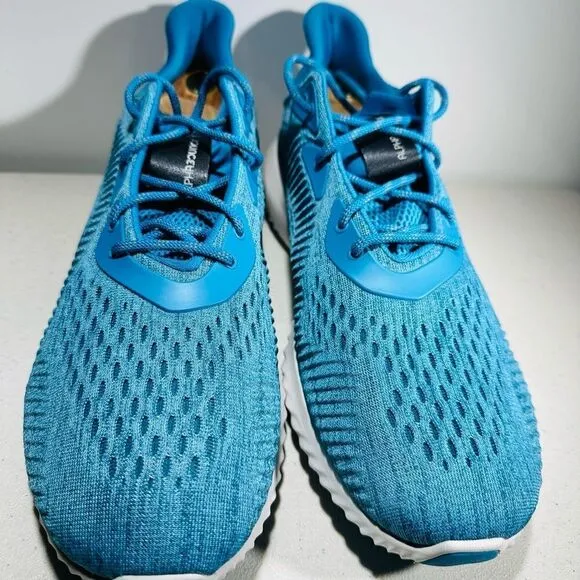 Adidas Shoes Mens 13Alphabounce EM Mesh Blue Knit Running Sneaker