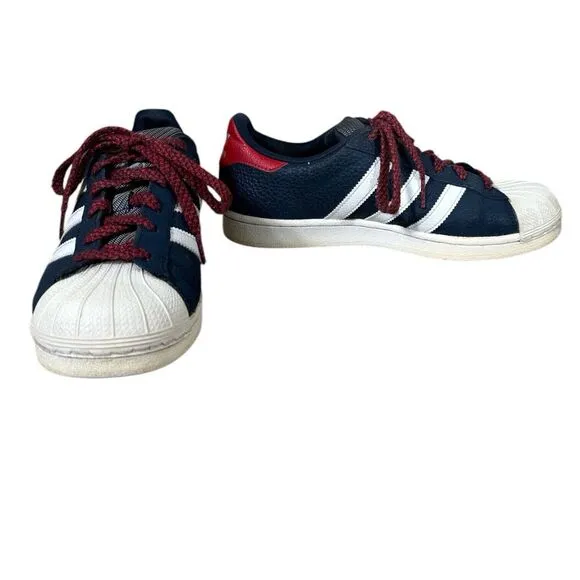 Adidas Superstar NFL Pack Patriots Men’s Sz 6.5 Shoes Sneakers