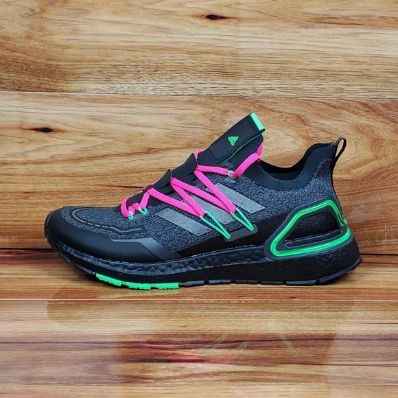 ADIDAS Ultra Boost 20 LAB Running Black Green Pink Shoes Men's Size 9 GZ7362