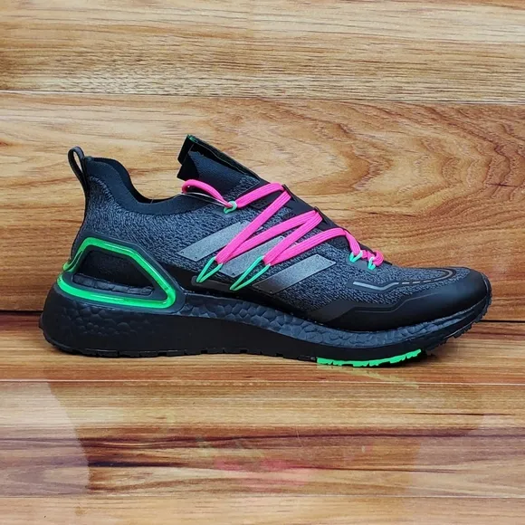 ADIDAS Ultra Boost 20 LAB Running Black Green Pink Shoes Men's Size 9 GZ7362