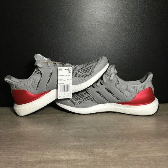 Adidas Ultraboost 1.0 DNA Running Shoes Grey Scarlet Red HR0062 Men's Size 8.5
