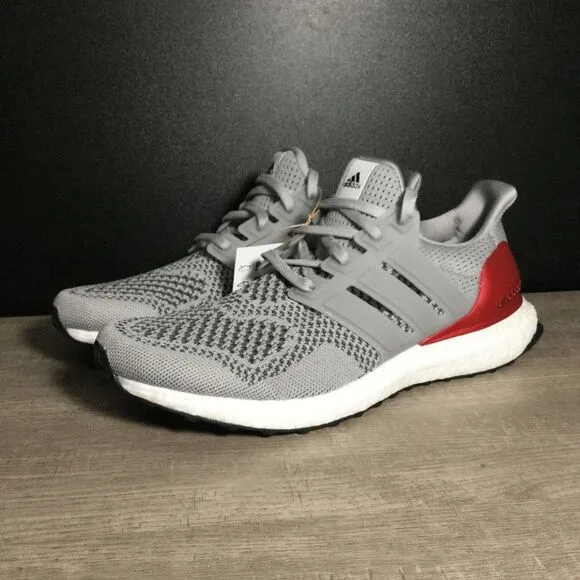 Adidas Ultraboost 1.0 DNA Running Shoes Grey Scarlet Red HR0062 Men's Size 8.5