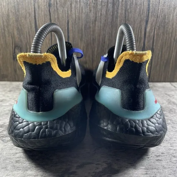 ADIDAS 'UltraBoost 21' Junior Black Pulse Aqua Running Shoes size 4.5