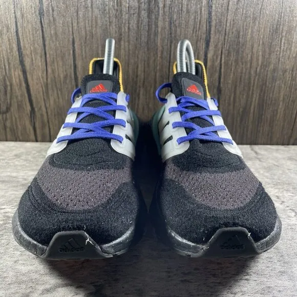 ADIDAS 'UltraBoost 21' Junior Black Pulse Aqua Running Shoes size 4.5