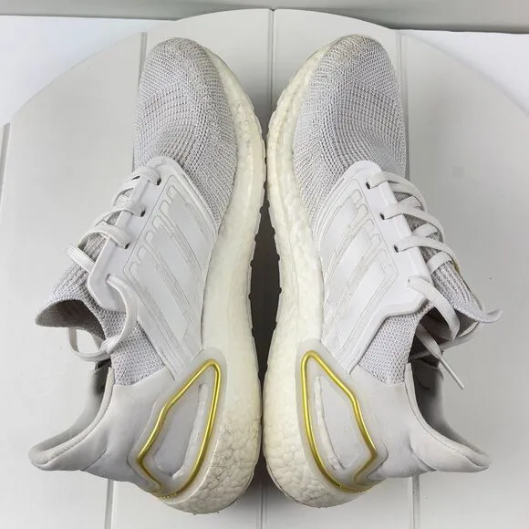 ADIDAS Ultraboost Womens Size 10 White Metallic Gold Running Shoes 606004