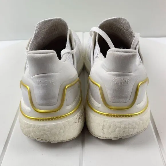 ADIDAS Ultraboost Womens Size 10 White Metallic Gold Running Shoes 606004