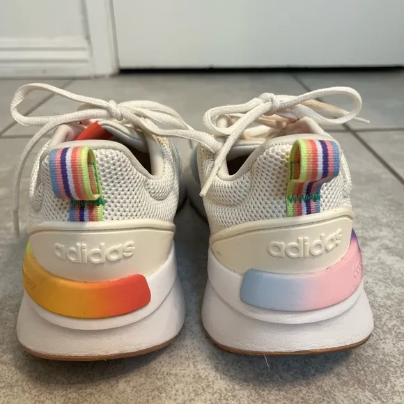 Adidas White and Rainbow RACER TR21 SHOES