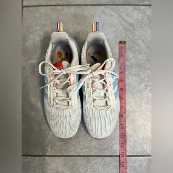 Adidas White and Rainbow RACER TR21 SHOES