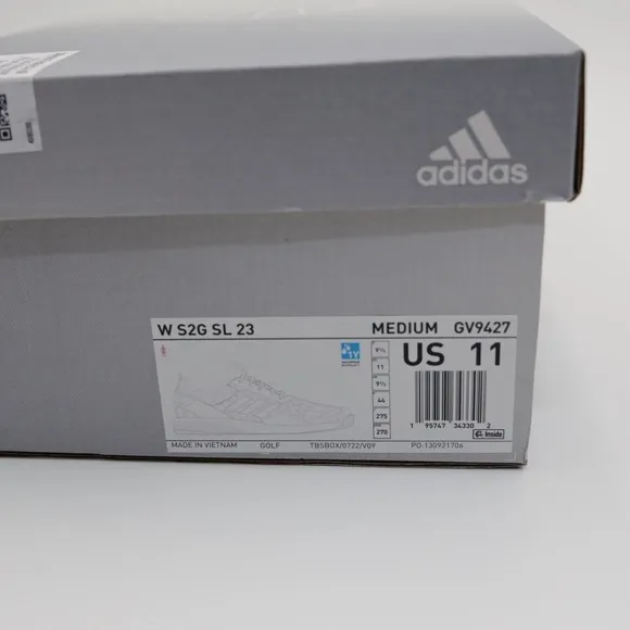 Adidas Women's S2G Spikeless Low Top Golf Shoes White/Grey Size 11