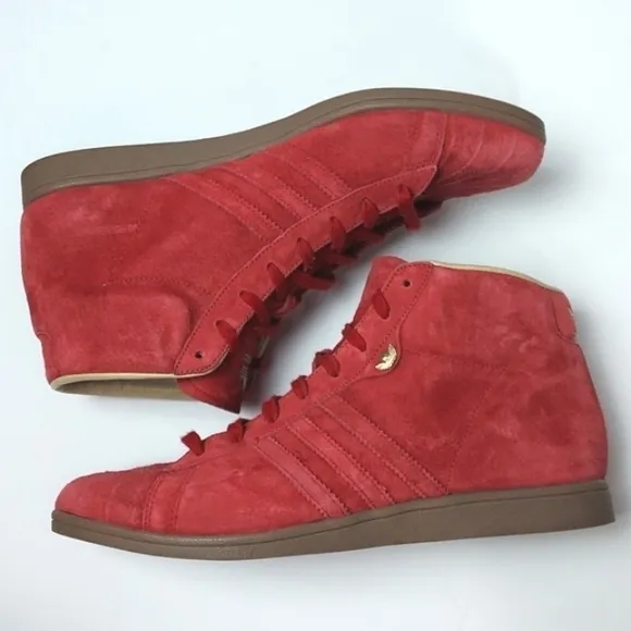 ADIDAS Women's Suede High Top Sneakers Red Size 8