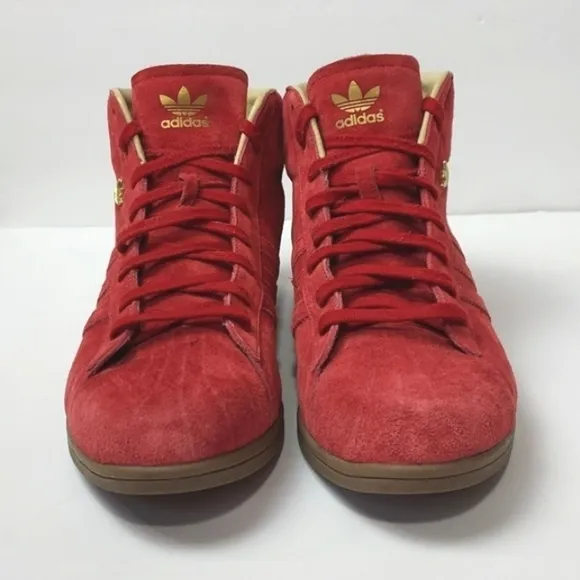ADIDAS Women's Suede High Top Sneakers Red Size 8