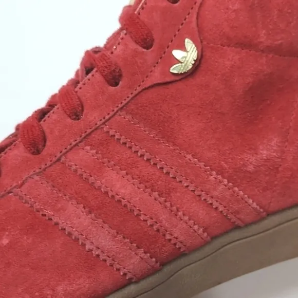ADIDAS Women's Suede High Top Sneakers Red Size 8