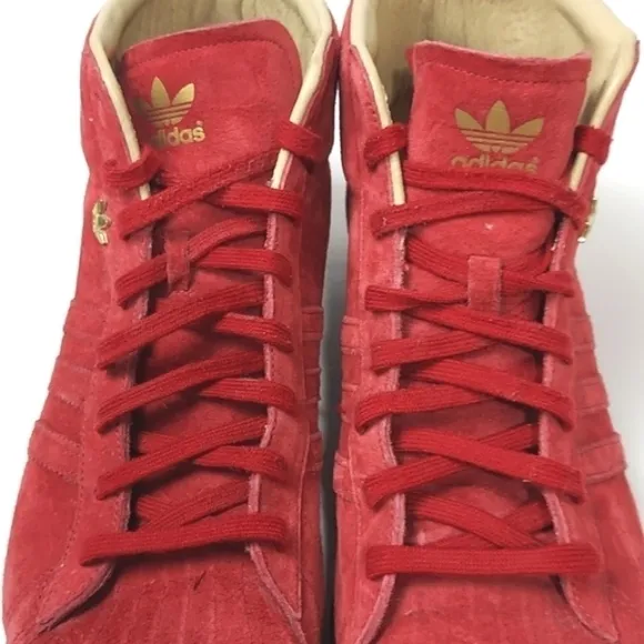 ADIDAS Women's Suede High Top Sneakers Red Size 8
