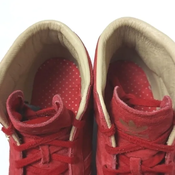 ADIDAS Women's Suede High Top Sneakers Red Size 8