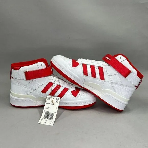 Adidas Youth Fourm Mid Cloud White / Vivid Red Sneakers