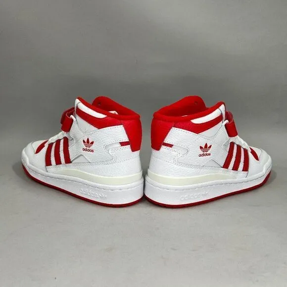 Adidas Youth Fourm Mid Cloud White / Vivid Red Sneakers