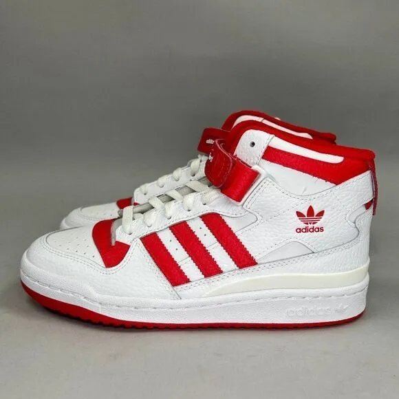 Adidas Youth Fourm Mid Cloud White / Vivid Red Sneakers