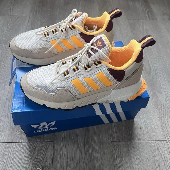 Adidas ZX 1K Boost Women's Size 7.5 Running Shoes H00442 'White Solar Gold'