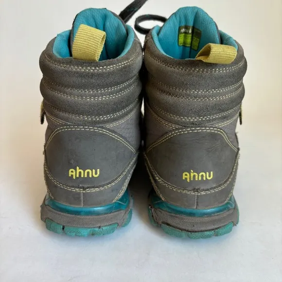 Ahnu Womens Gray Blue Sugarpine Casual Outdoor Waterproof Hiking Boots Size 6.5