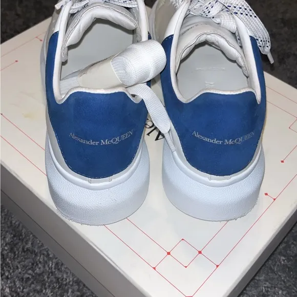 Alexander McQueen Men's White and Blue Sneakers