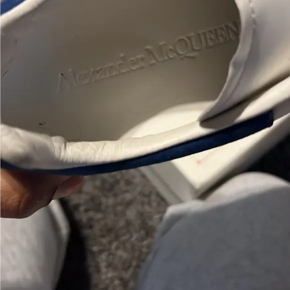 Alexander McQueen Men's White and Blue Sneakers