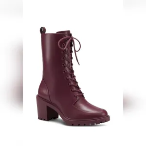 Alfani Blaire Faux Leather Round Toe Combat &amp; Lace-up Boots (New In Box)