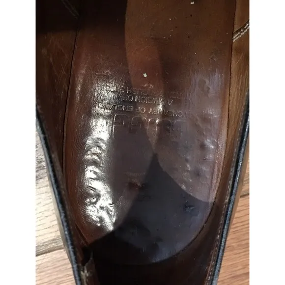 All Leather Handmade Cheaney of England Mens Black Work Dress Shoes US 8 UK 7.5