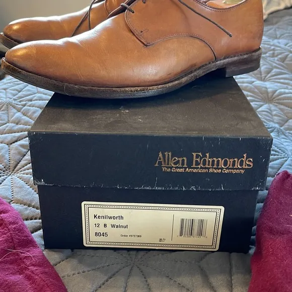 ALLEN EDMONDS Kenilworth Walnut Sz 12 B Mens Shoes Oxford Dress Business Casual