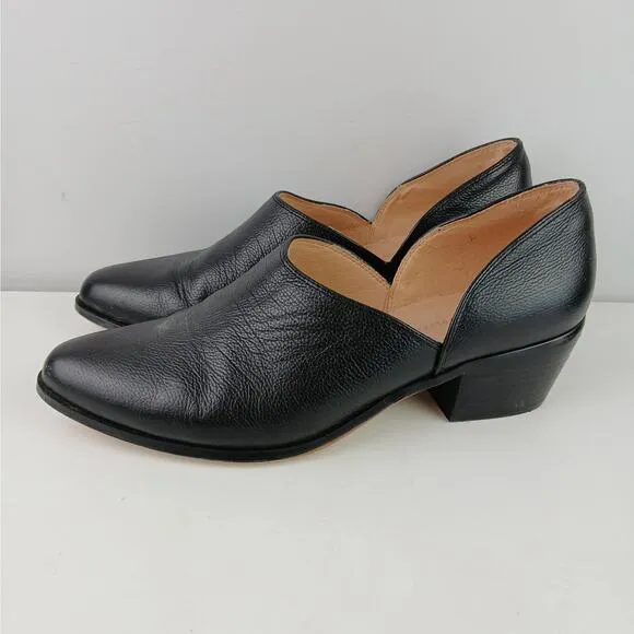 Anthropologie SZ 10 Abigail Side-Cut Ankle Shooties In Black
