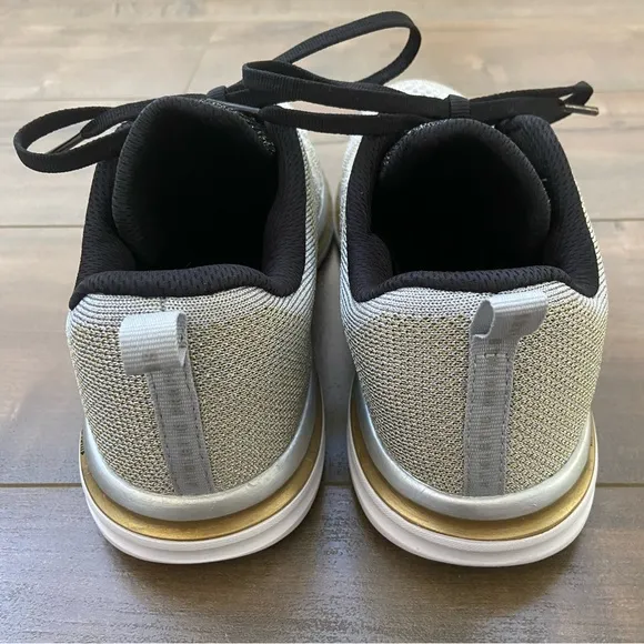 APL TechLoom Pro W Running Shoes Size 8.5 Gold Silver Black Sneakers Metallic
