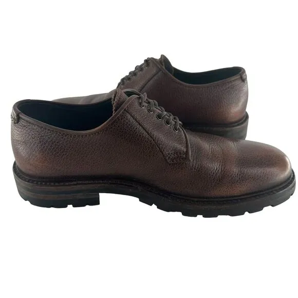 Aquatalia Shoes Mens 9 Brown Leather Oxford Lace Up Office Work Comfort Italy