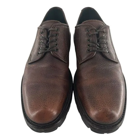 Aquatalia Shoes Mens 9 Brown Leather Oxford Lace Up Office Work Comfort Italy