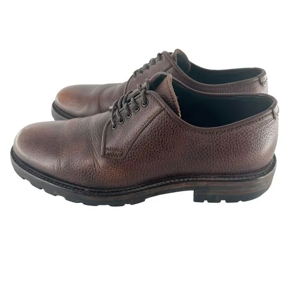 Aquatalia Shoes Mens 9 Brown Leather Oxford Lace Up Office Work Comfort Italy