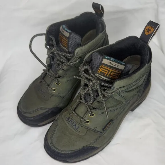 Ariat Terrain Waterproof Hiking Boots Outdoor Olive Green Womens Size 5.5B‎