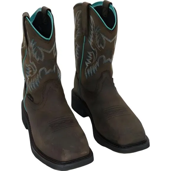 Ariat Women's Riveter CSA Waterproof Composite Toe Work Boots Brown 6.5