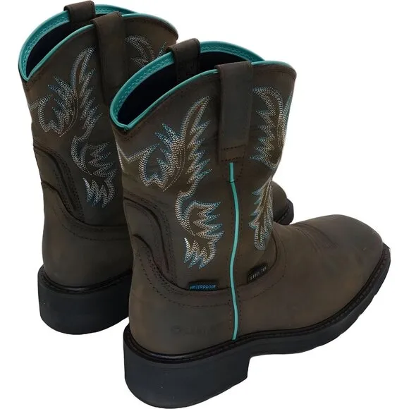 Ariat Women's Riveter CSA Waterproof Composite Toe Work Boots Brown 6.5