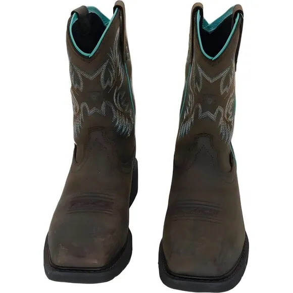 Ariat Women's Riveter CSA Waterproof Composite Toe Work Boots Brown 6.5