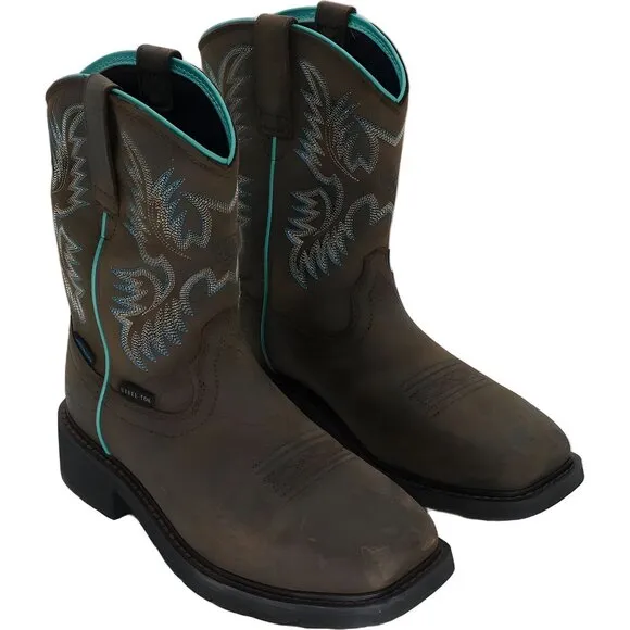 Ariat Women's Riveter CSA Waterproof Composite Toe Work Boots Brown 6.5
